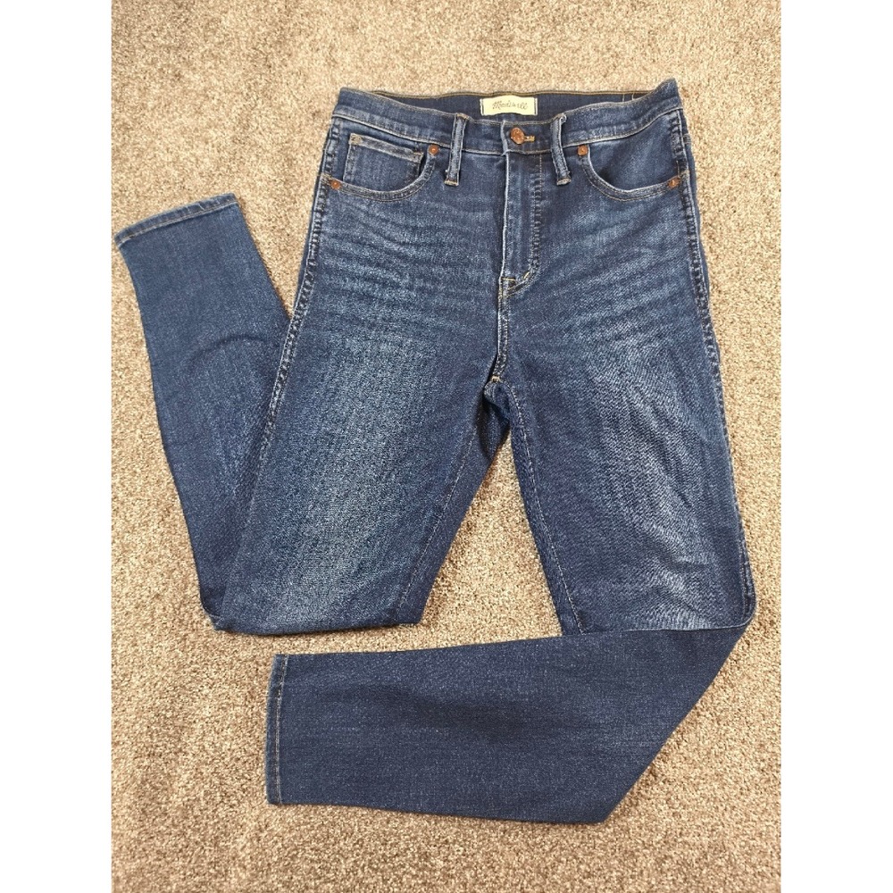 Madewell 10 High-Rise Skinny Jeans Size 27 Dark Wash Denim Stretch Tencel
